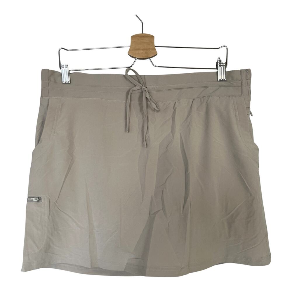 Coolibar Skort Size L Khaki Tan Mendocino Travel UPF 50+ Sun Protection Pockets - Picture 2 of 14